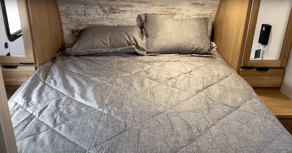 Alpha Wolf 23LDE bedroom with camp queen mattress
