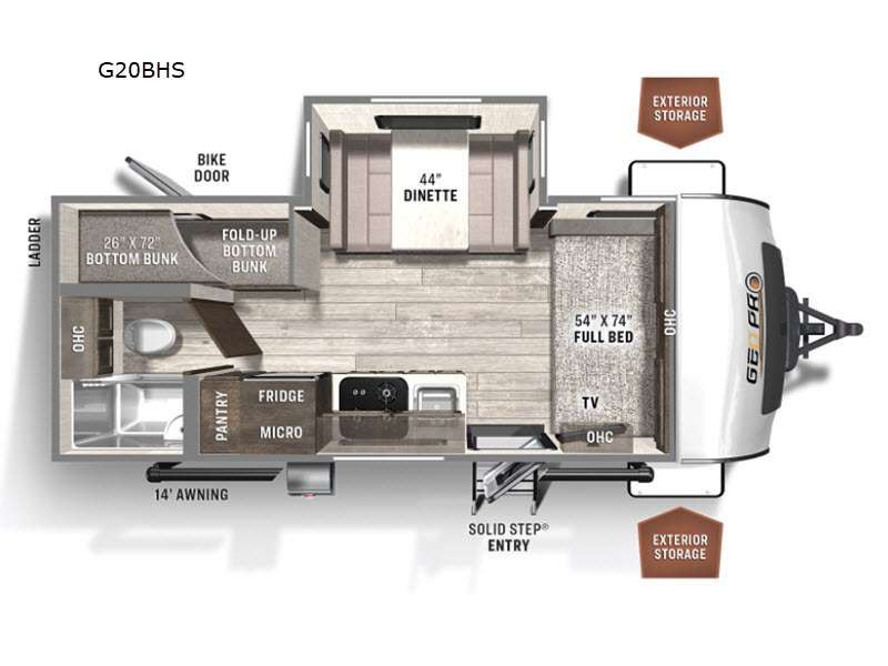 Rockwood GEO Pro 20BHS Floor Plan